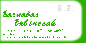 barnabas babincsak business card